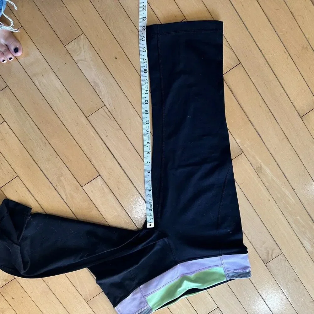 LULULEMON Gather & Crow Split Back Cropped Leggings Running TIghts - size 8